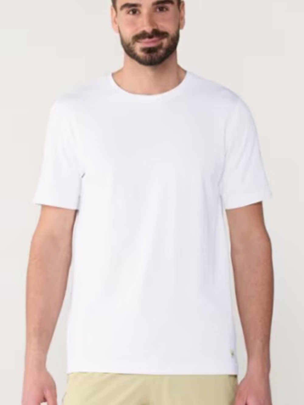 Men's Vuori Tuvalu Cotton Stretch Classic Crew T-Shirt - White Sz S